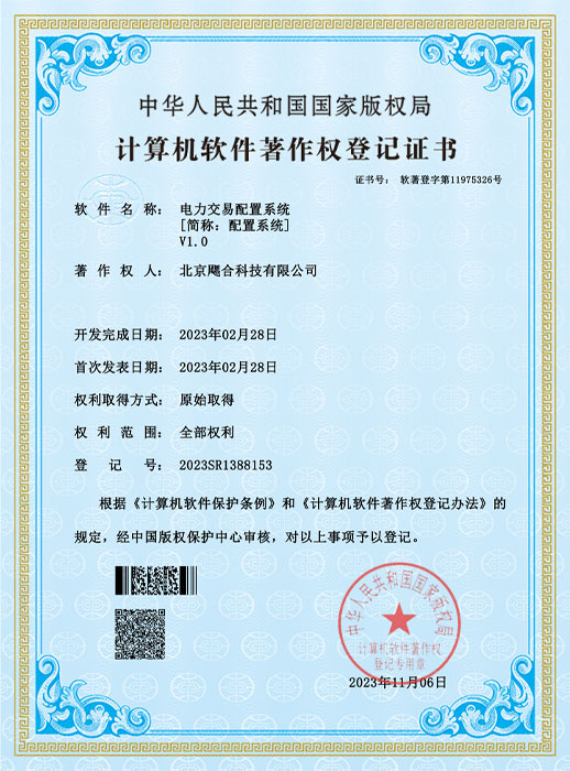 电力交易配置系统（2023年软著）