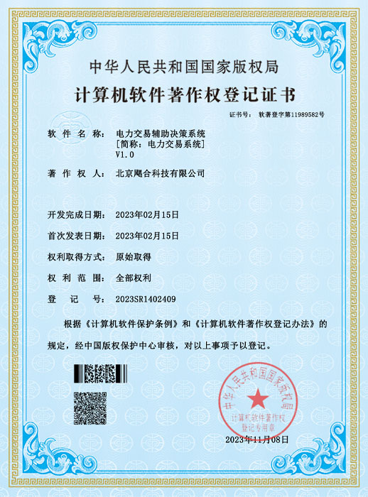 电力交易辅助决策系统（2023年软著）